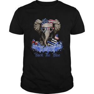 Back The Blue Elephant Flower American Shirt